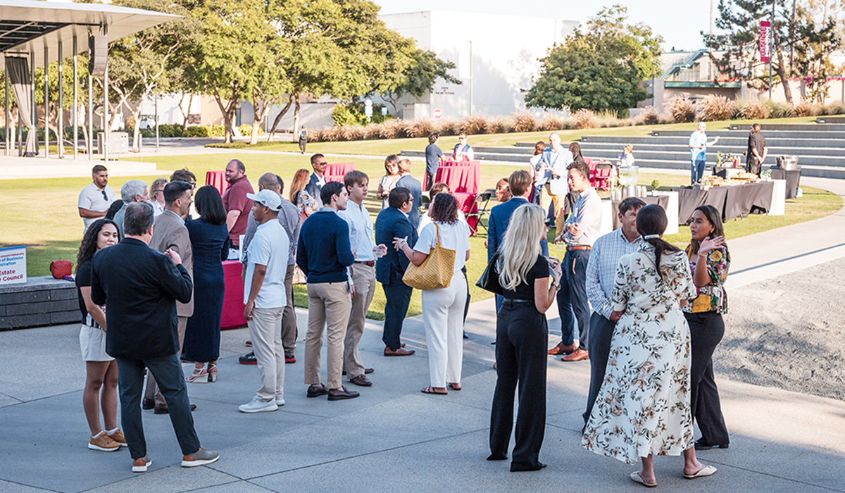 Guests gather at the LMU Real Estate Meet & Greet